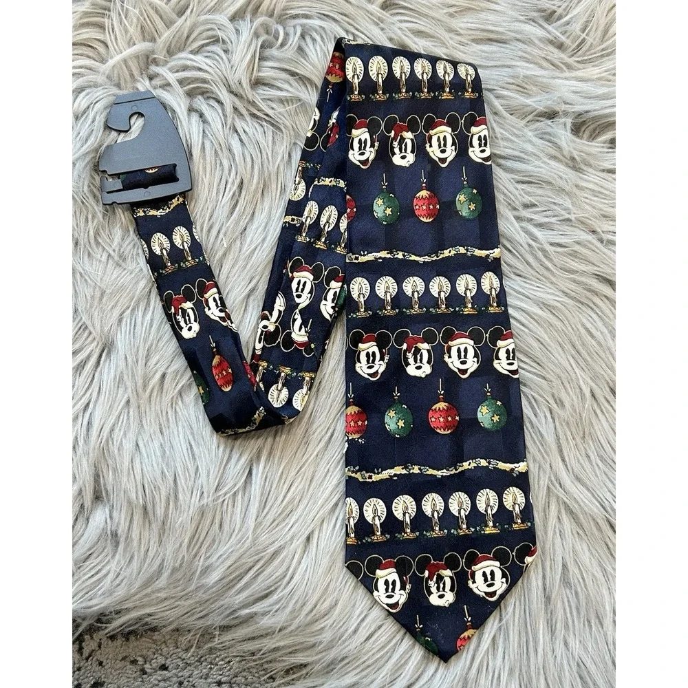 VTG Mickey Unlimited Holiday Men's Holiday Silk Necktie‎ Christmas Designed Tie